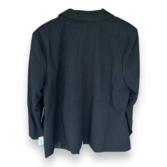 Eloquii Black Blazer Open Front Notched Lapel Size 18 - Picture 2 of 11